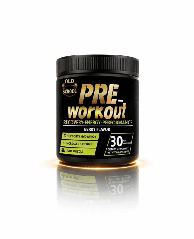 Old Sckool Pre-Workout Berry Flavor | Energy, Strength & Hydration | 30 Servings