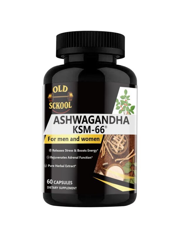 Old Sckool Ashwagandha KSM-66® | Stress Relief & Energy Boost | 60 Capsules
