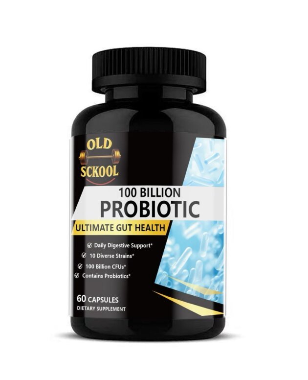 Old Sckool 100 Billion Probiotic | Ultimate Gut Health & Digestive Support | 60 Capsules