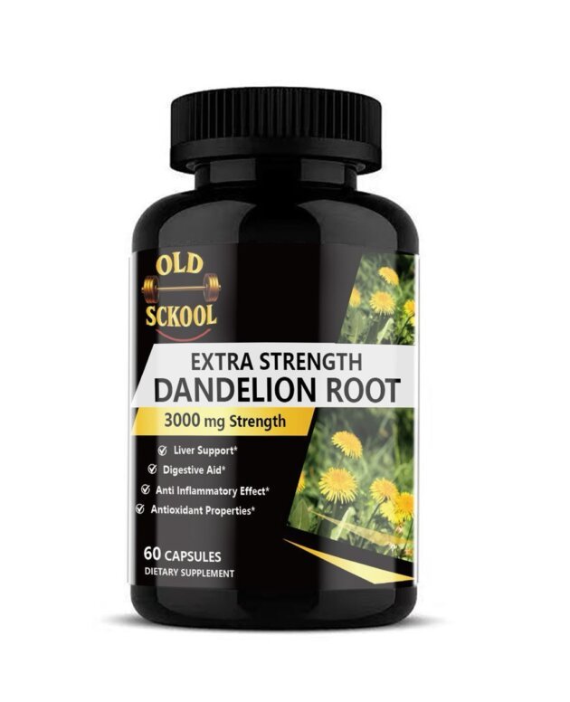 Old Sckool  Extra Strength Dandelion Root | Liver Detox & Digestive Aid | 60 Capsules
