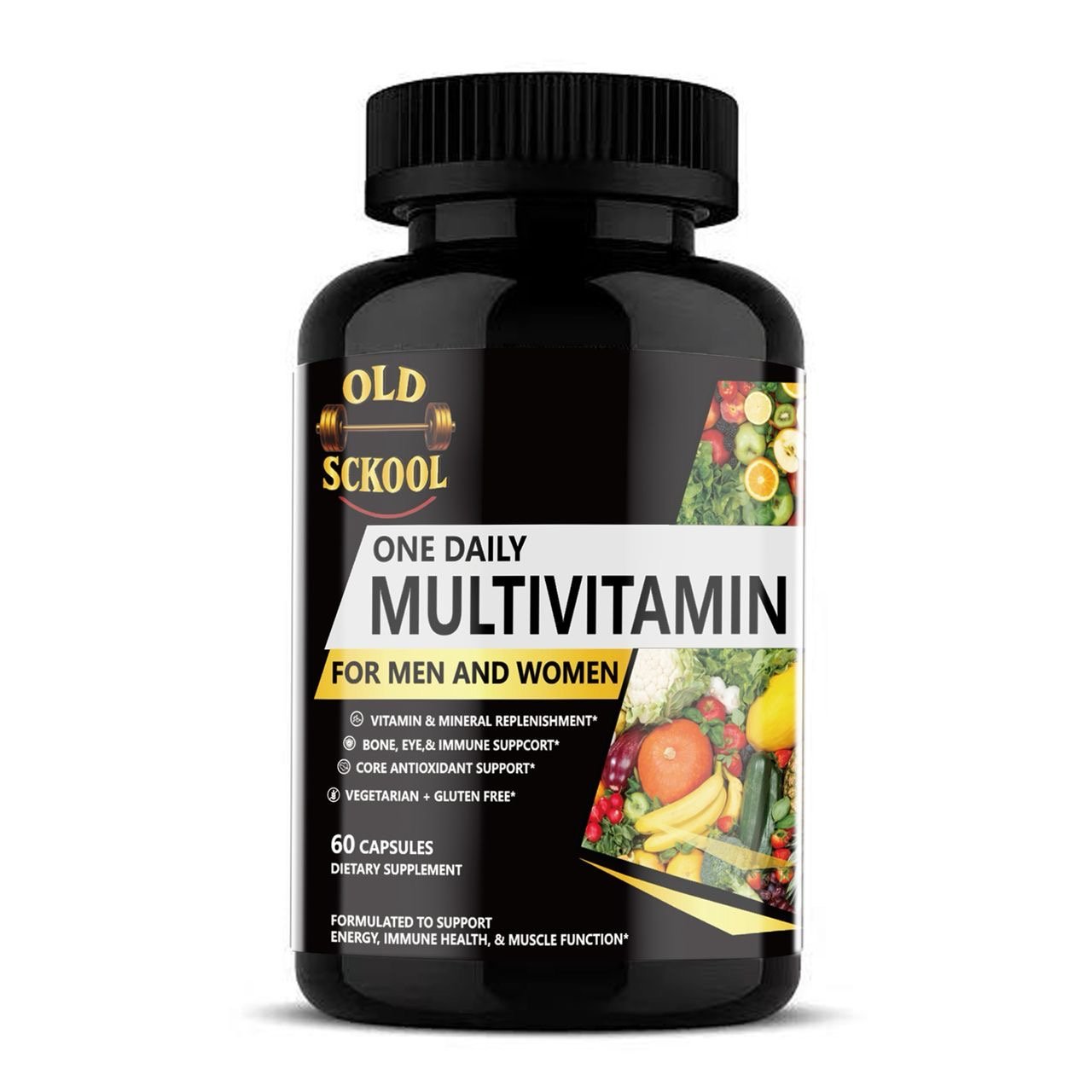 Old Sckool Multivitamin | Support Energy, Immune Health & Muscle Function | 60 Capsules
